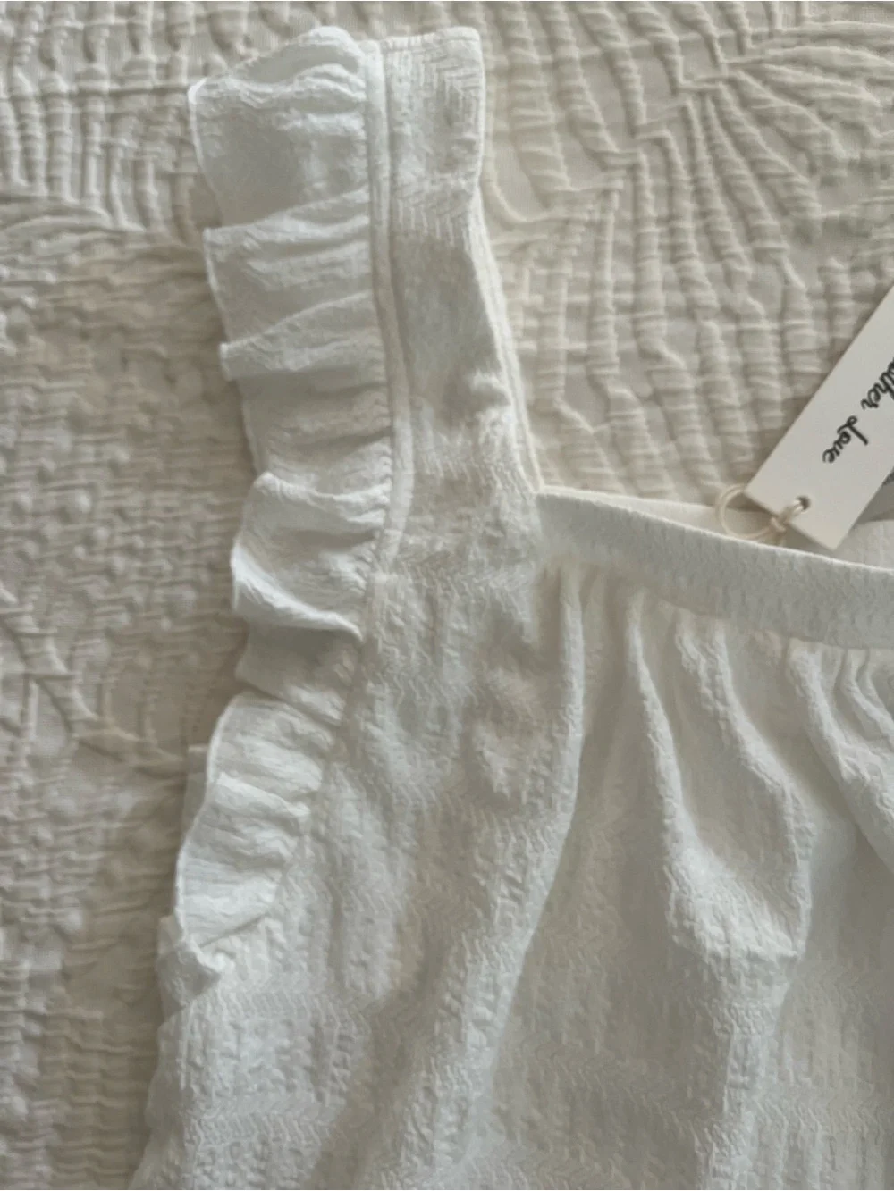 Another Love White Ruffle Strap Tank - Picture 4 of 7